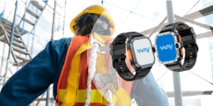 Lavoratore con SosWAY Watch per sicurezza sul lavoro